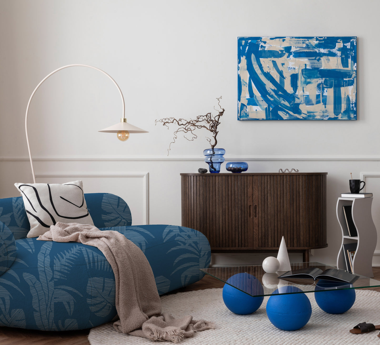 Flourish Fabric in Coast