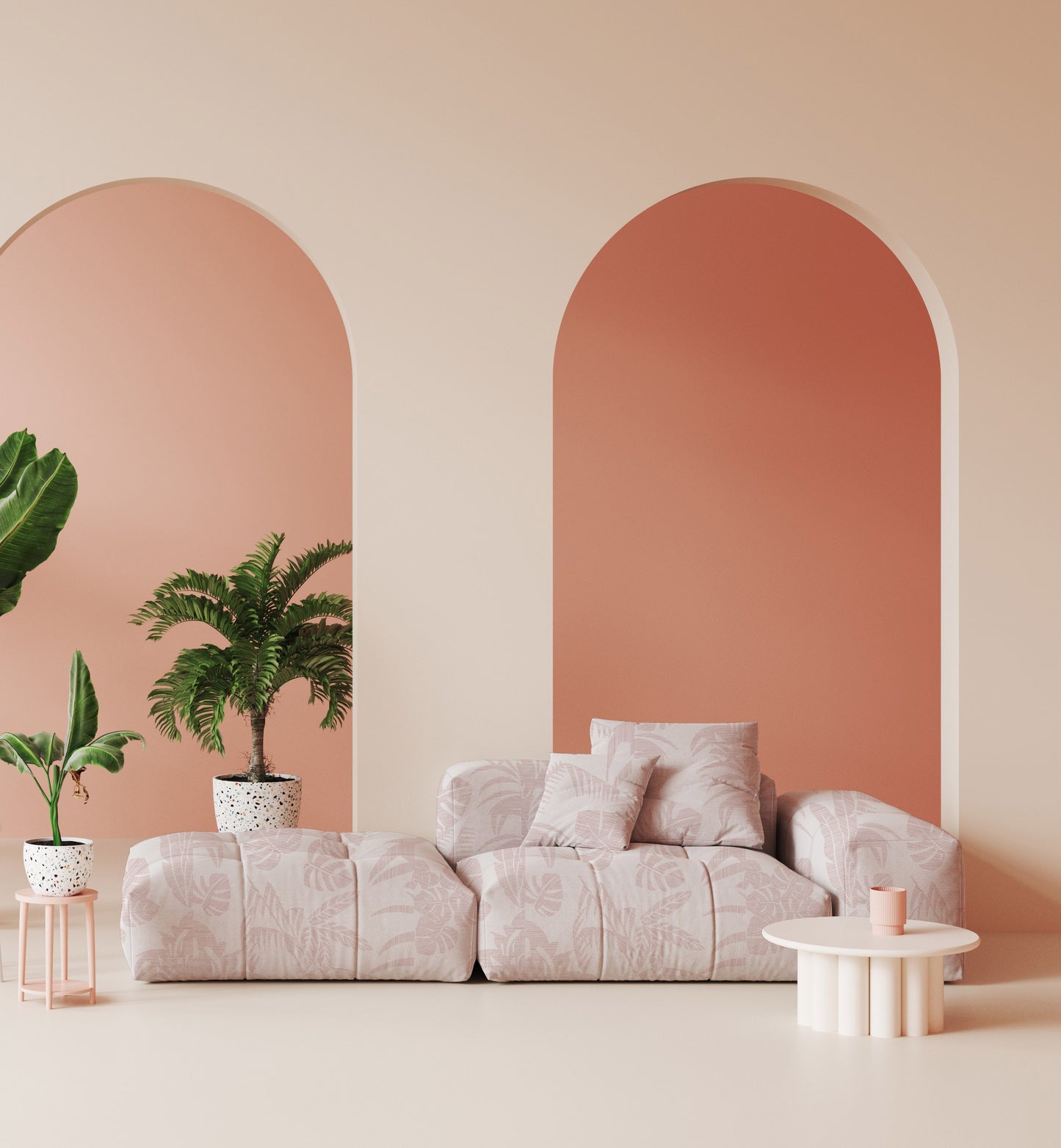 Flourish Fabric in Rose