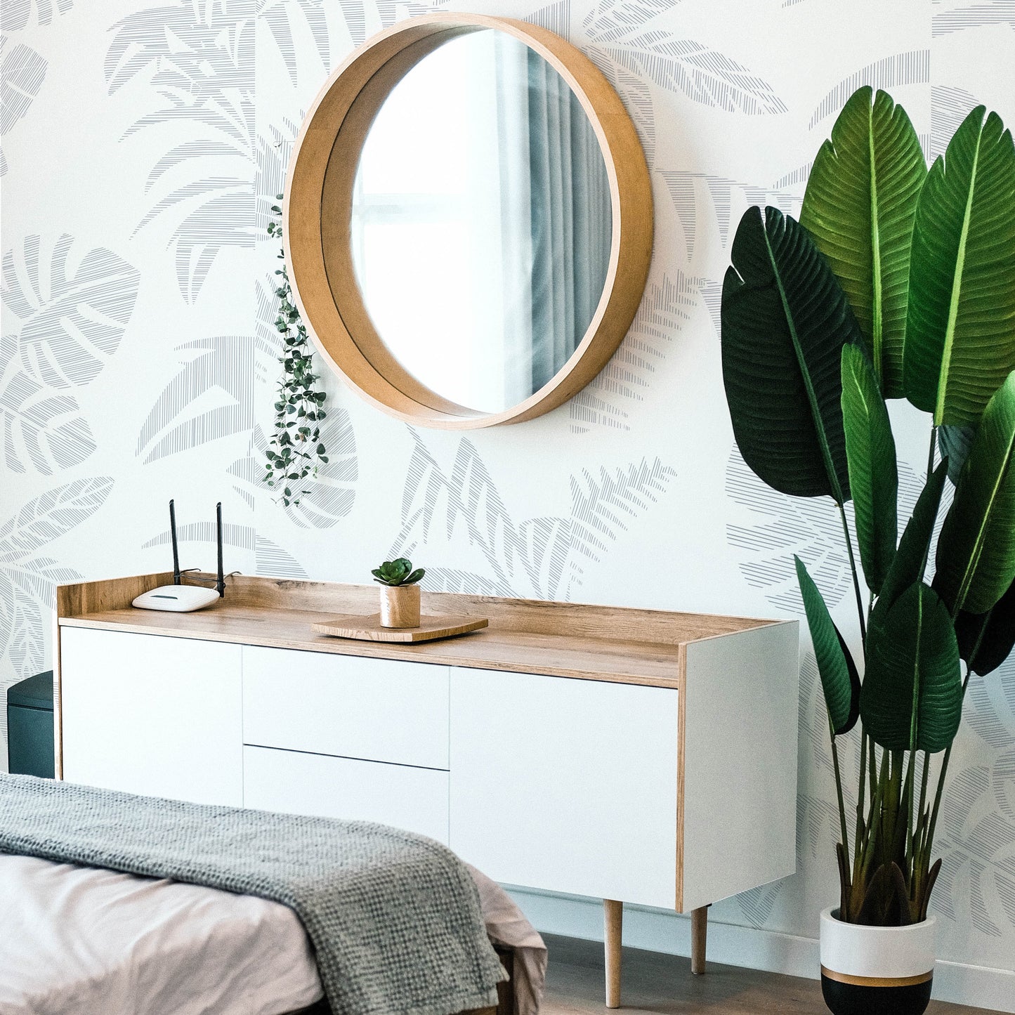 Flourish Wallpaper in Birch